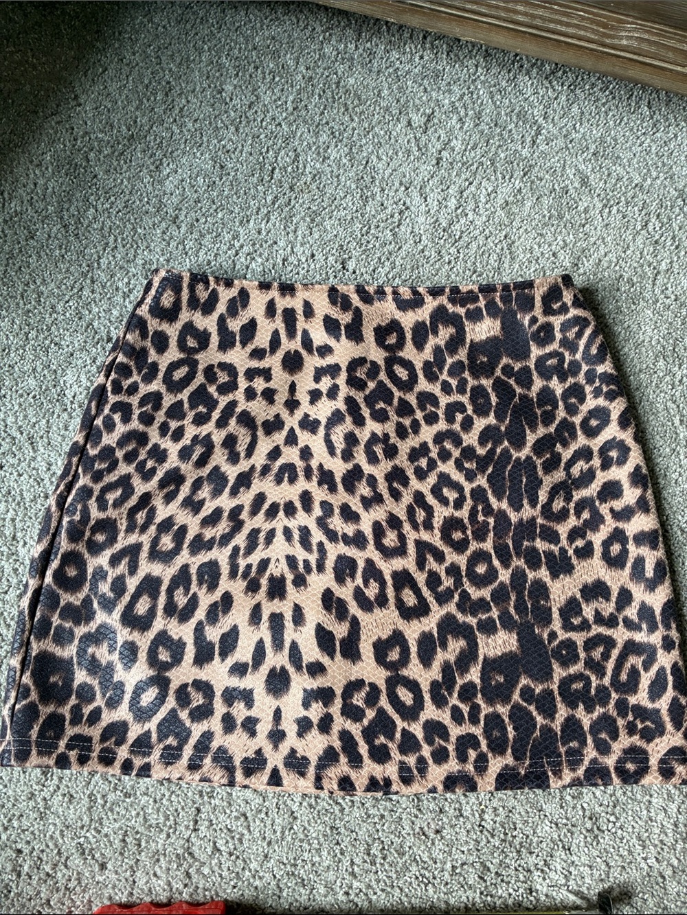Blue Blush Leopard Print Mini Skirt - Black and Tan